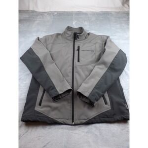 Free Country Jacket Men's Sz M Gray Water & Wind Resistant Full Zip Fleece Lined